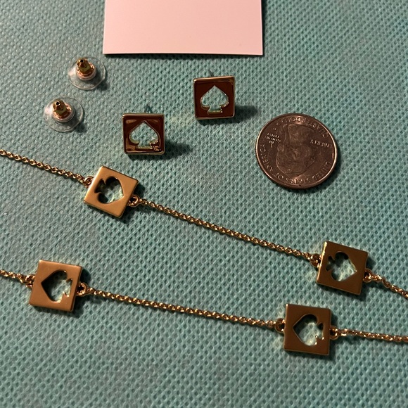 KATE SPADE “HOLE PUNCH SPADE” NECKLACE & EARRINGS - Picture 7 of 10